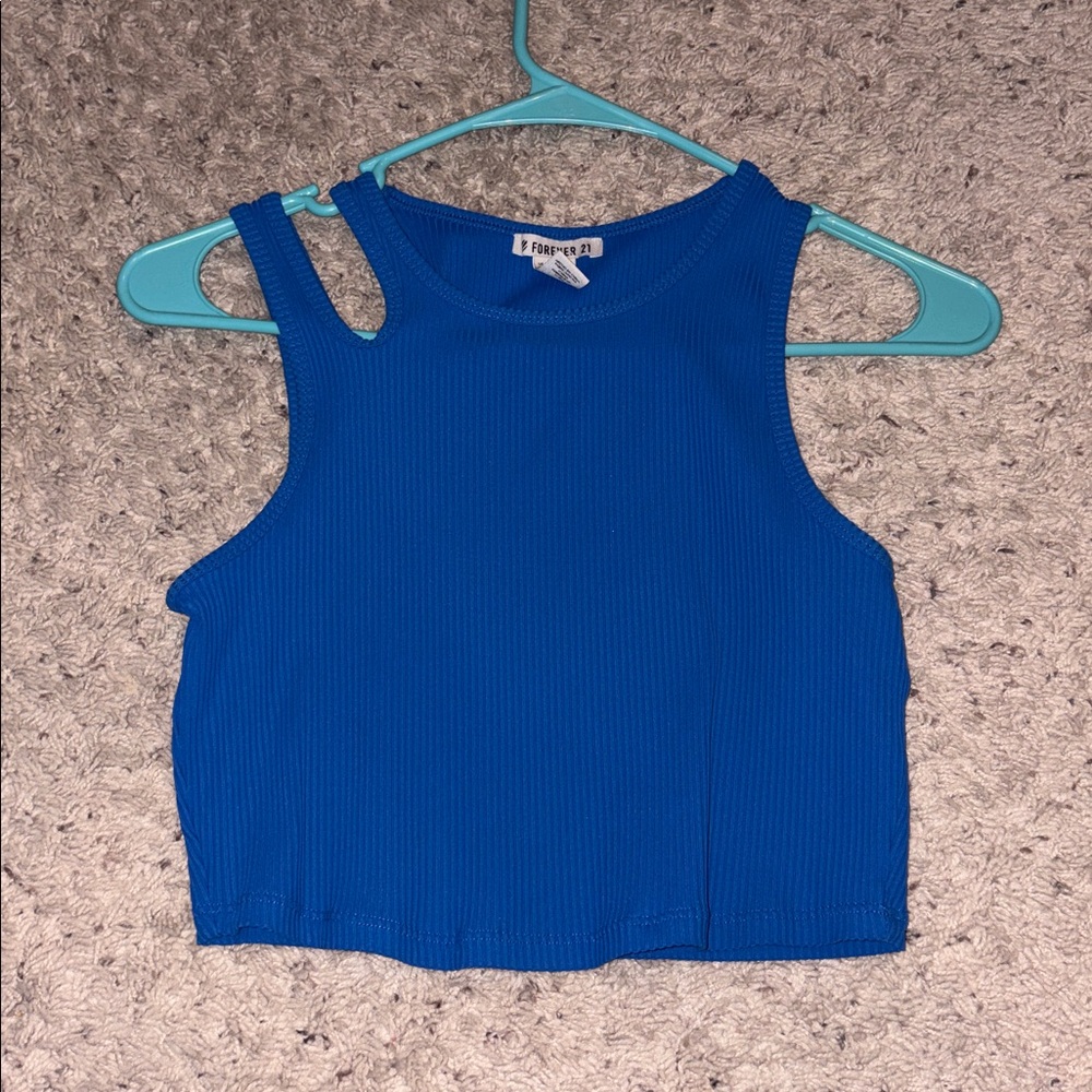 Forever 21 Vibrant Blue Ribbed Top
